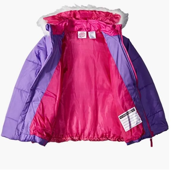 Girls MY LITTLE PONY Hood Puffer Jacket Coat Size 4 6 6X Printed Back ponies NWT - Picture 2 of 4